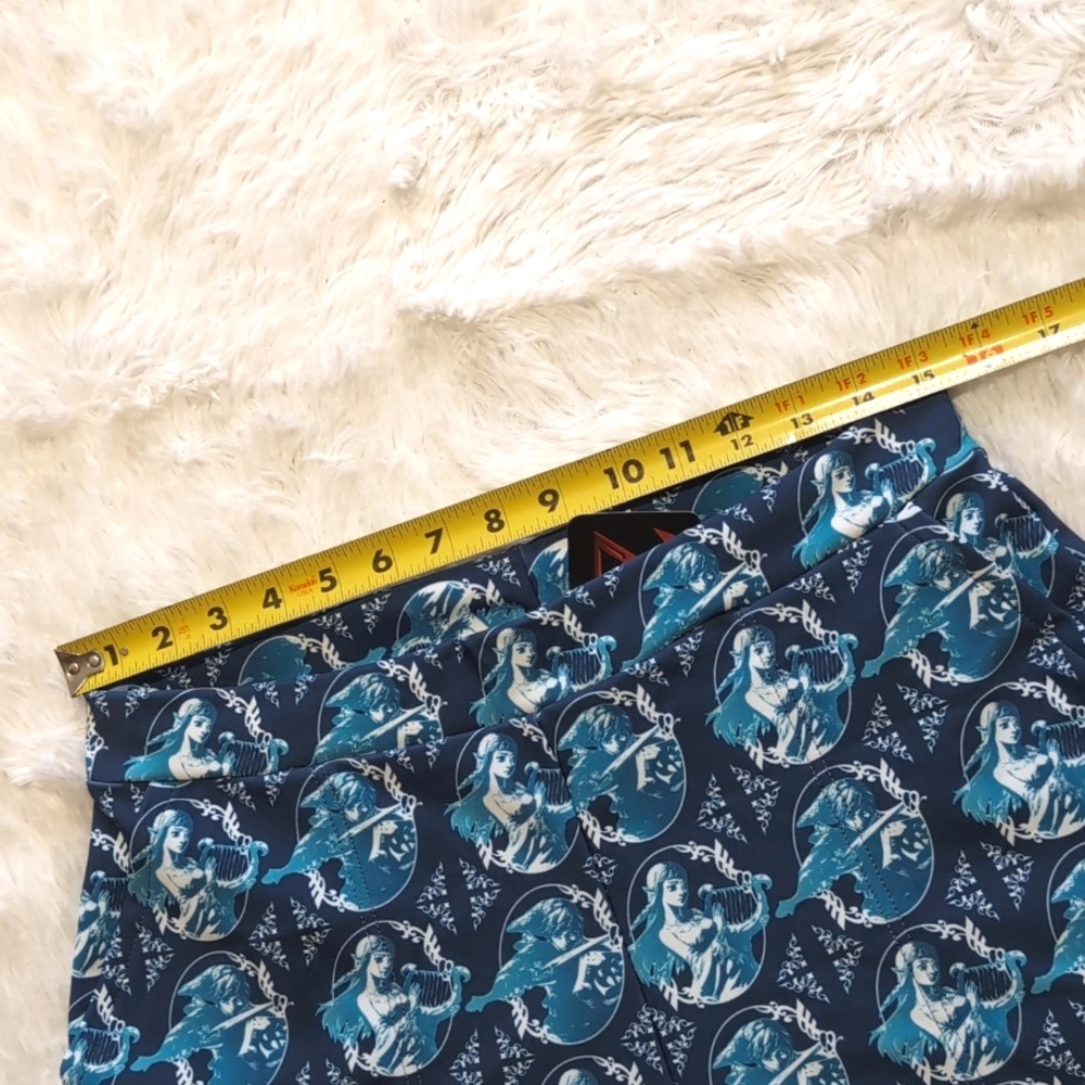 NWT Blackmilk Legend Of Zelda Nintendo Blue High Waisted Cuffed Shorts Large - Picture 8 of 11